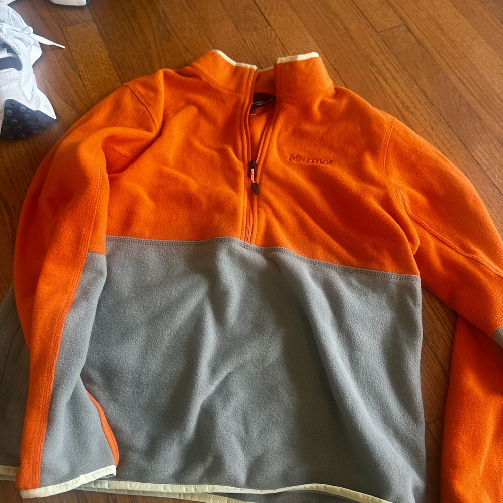 Marmot Vibrant Orange and Gray Fleece Jacket